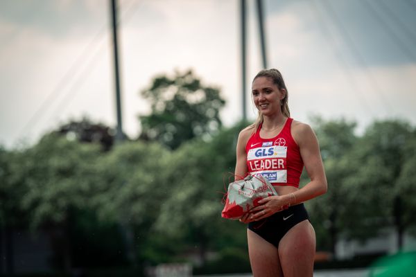 Fuehrende nach den ersten vier Disziplinen: Sophie Weißenberg (TSV Bayer 04 Leverkusen) am 07.05.2022 beim Stadtwerke Ratingen Mehrkampf-Meeting 2022 in Ratingen